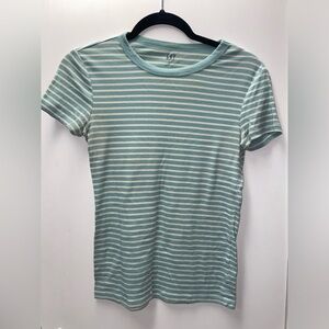 Gap Blue & Cream Ribbed Tee